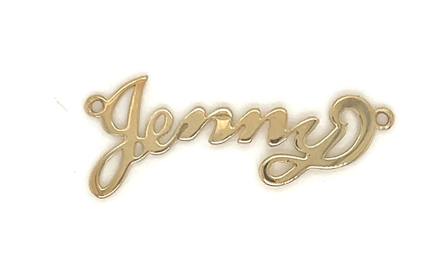 9k Yellow Gold Jenny Name(Letter J: 10mm) no chain