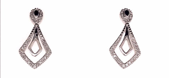 9k WG Diamond Diamond-Shape Stud Earrings 64D=0.13ct