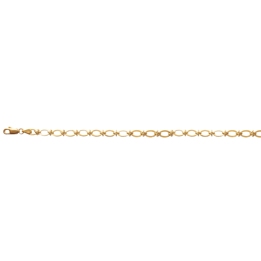 9k YG Solid Oval Belcher Fancy Chain with 8.0 x 5.1mm link 45cm . Approx 15.3g