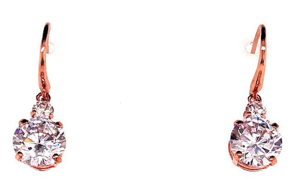 9k RG CZ Drop Shepherd Hook Earrings 8.5x6mm