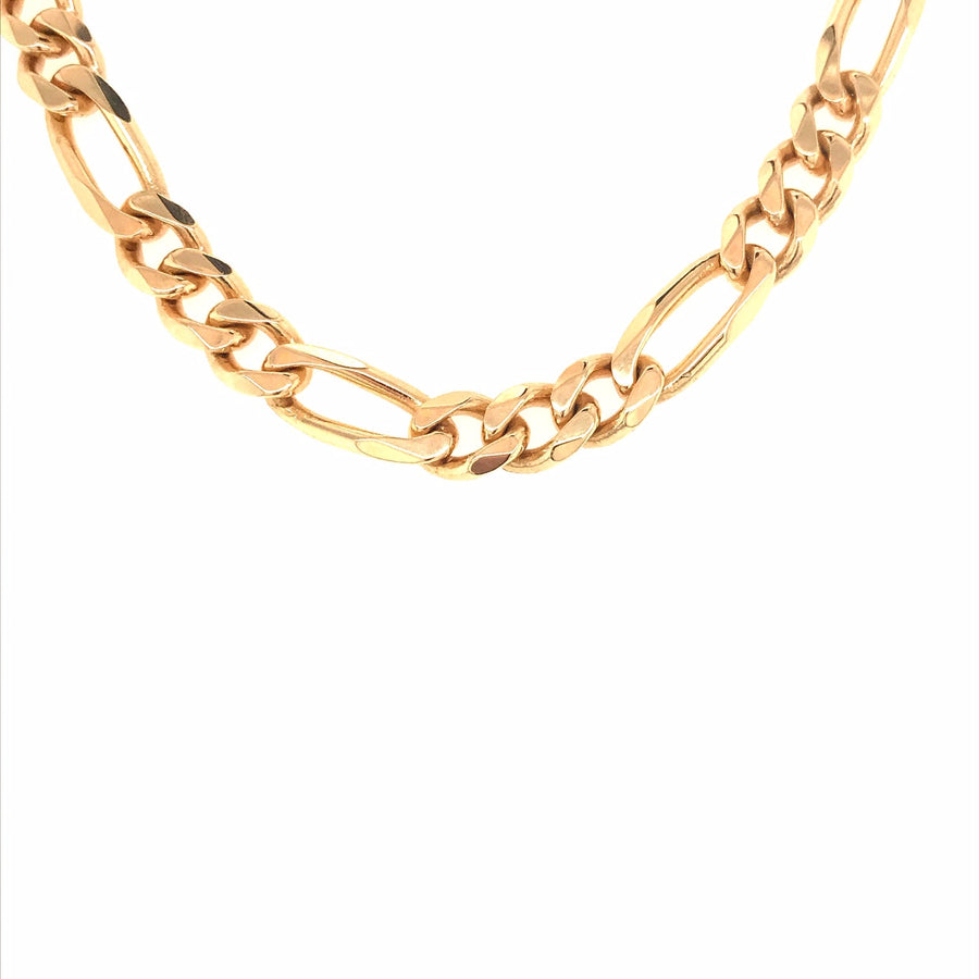 18k YG Italian Solid 1 x 3 Figaro Chain 7.0mm wide 52cm Approx 65.9g