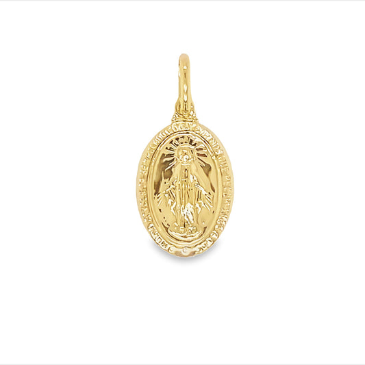 9k YG Miraculous Madonna Pendant 15.4 x 10.6mm