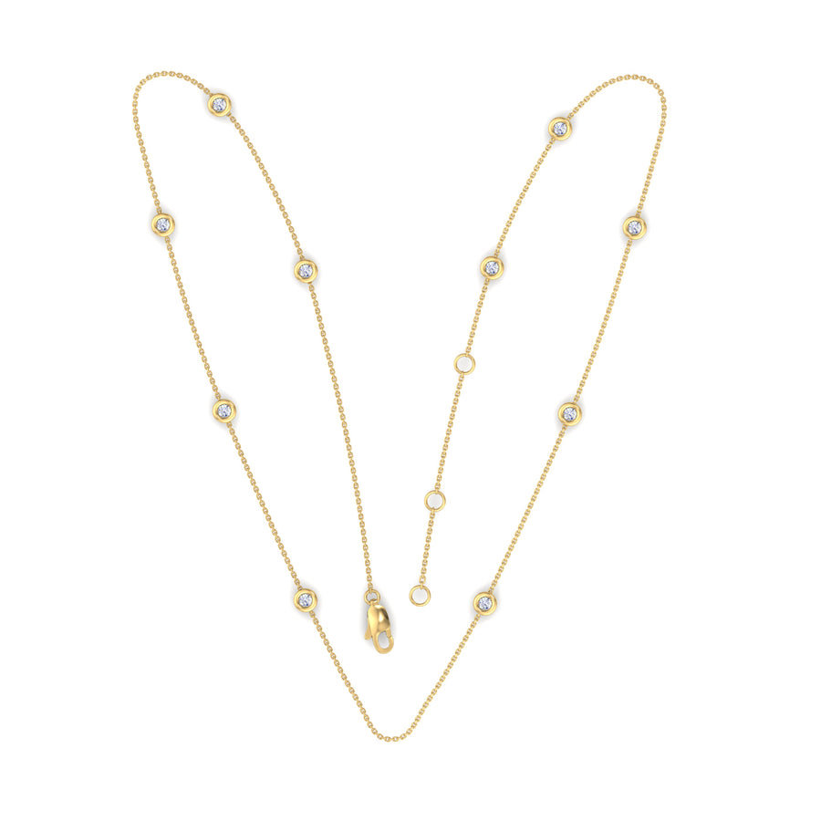 18k YG Diamond Chain set with diamonds 12 Brilliant Cut =0.60 ct ..Lenghth: 53cm