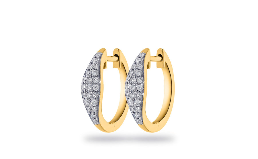 9k Diamond Dome Huggie Earrings
