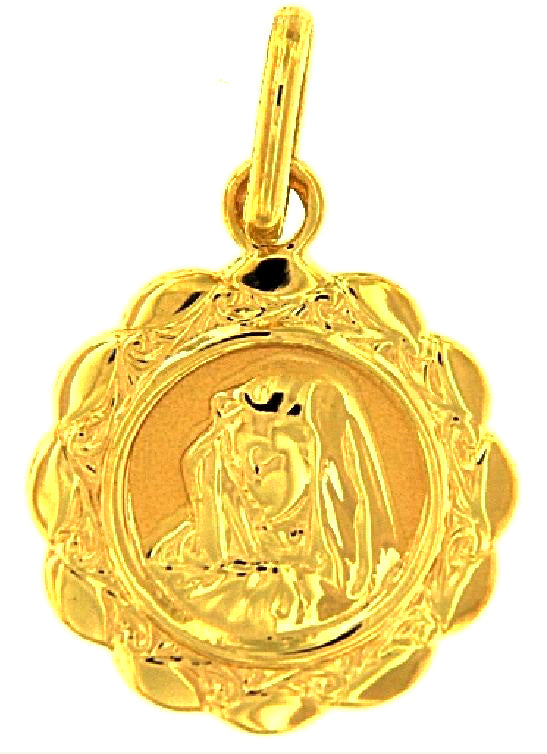 YG Italian Madonna Medallion 13mm