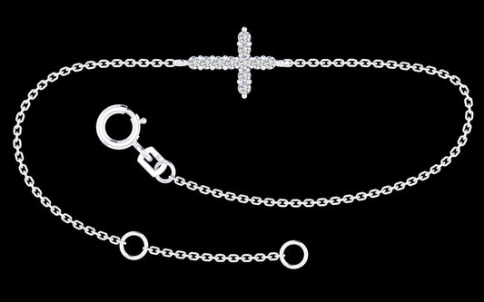 9k Diamond Cross Bracelet