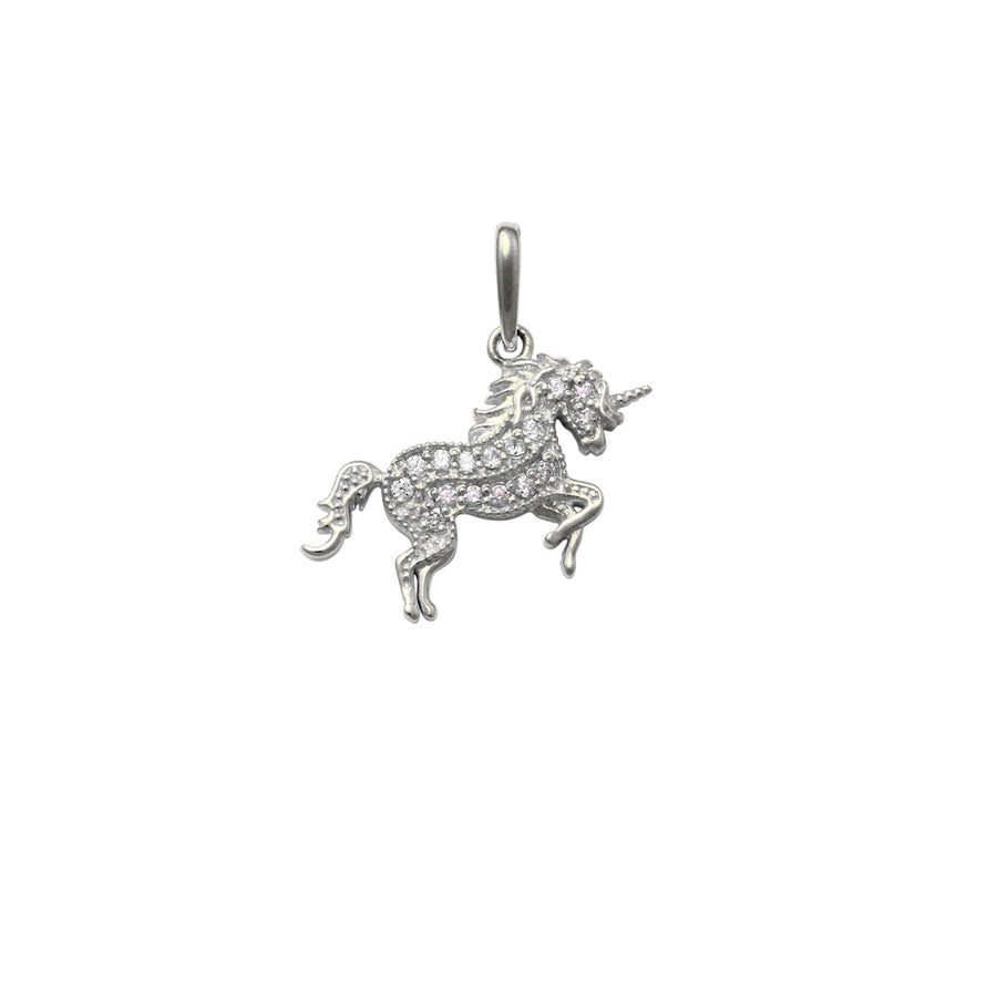 9k WG Unicorn Pendant set with CZ's 14mm x 12mm