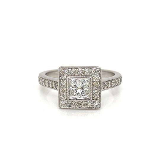 9k WG Diamond ring set 34D=0.45ct & 1PR=0.65ct