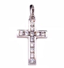 925 WG CZ Cross Pnd 15mm x 11mm