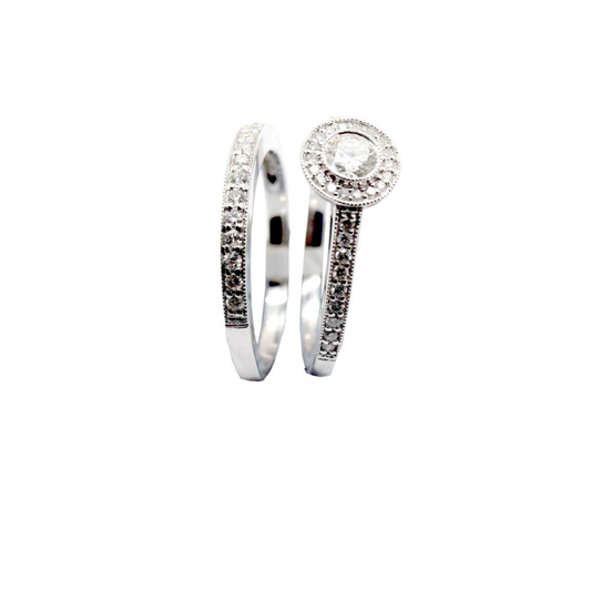 WG Diamond Engagement Ring Set TDW=0.70ct