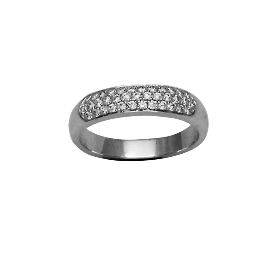 18k WG Dress Ring  set with 37D = 0.40ct  Size N.