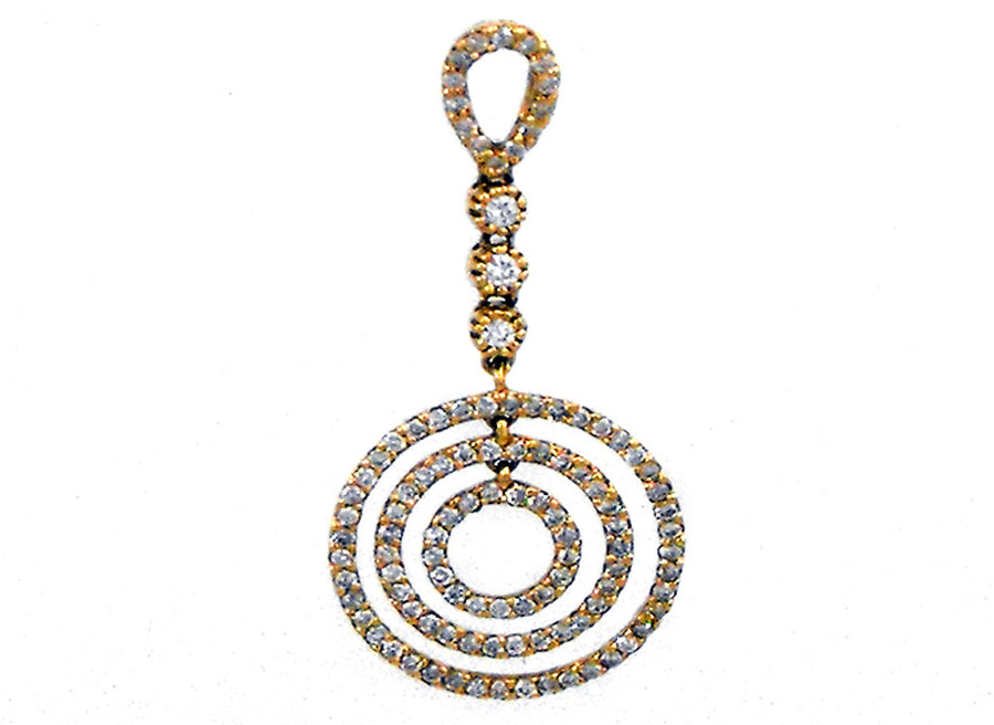 "18k YG Diamond Cross Pendant 1D=0.10ct Brilliant Cut Diamond, Bezel setting..40mm x 30mm."