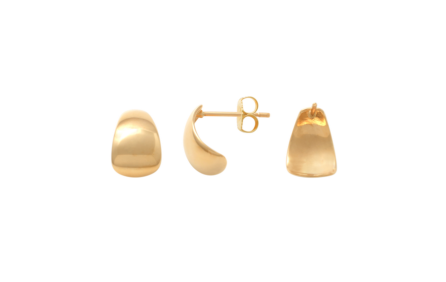9k Yellow Gold Graduated Dome Stud 9.8mmx7mm