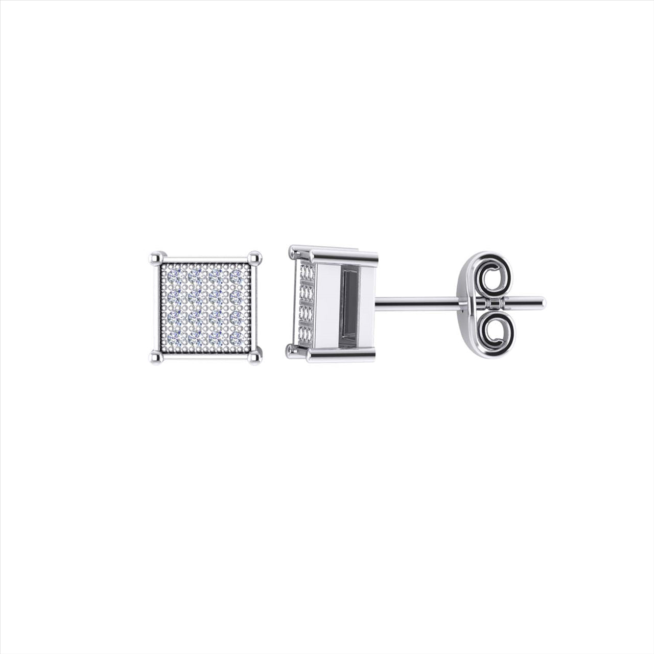 9k WG Diamond Micro Set Stud Earrings 32D=0.13ct