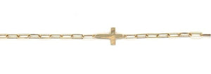 9k YG Paperclip Chain with Cross (priced per gram)