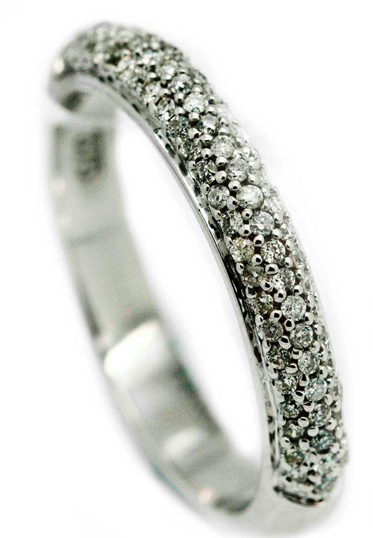 9k WG Diamond Ring. 3.3mm. 73D=0.26ct. Size Q