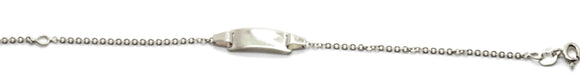 9k WG Italian Solid Oval Link ID Bracelet 1.7mm wide (priced per gram)