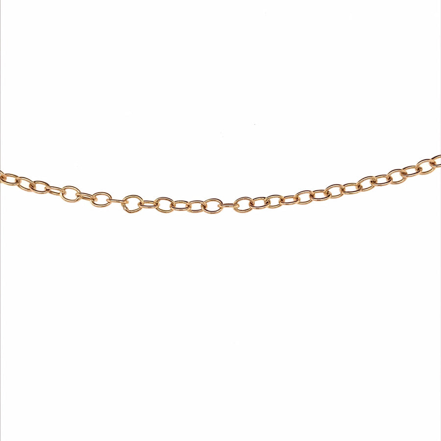 18k YG Solid Oval Link Bracelet 2.5mm wide 14.5cm . Approx 1.6g