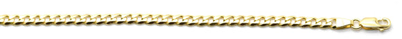 YG Italian Flat Curb Chain 4.5mm wide (priced per gram)