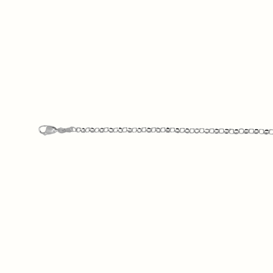 9k WG Italian Solid Round Belcher Chain 2.2mm wide . Approx 4.0g