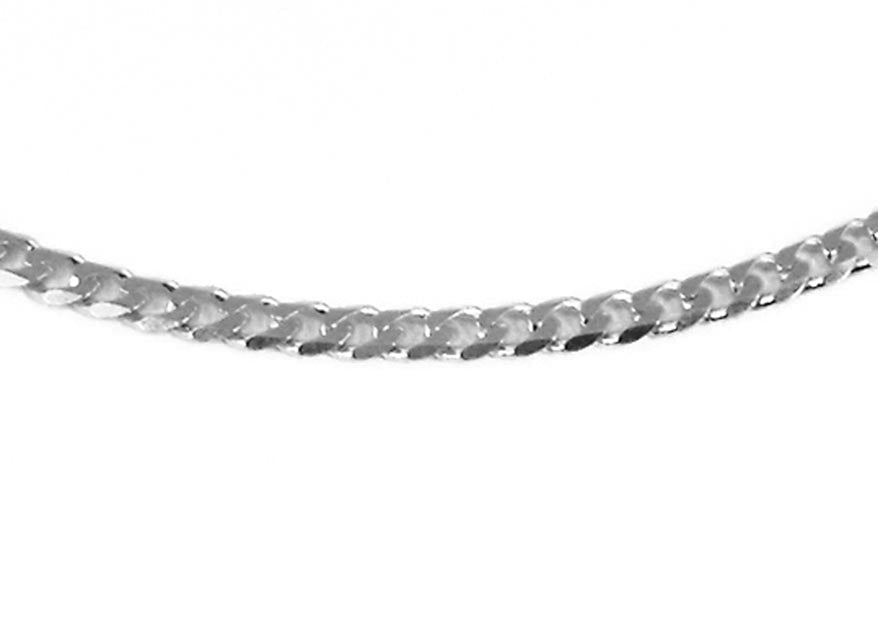 9k WG Italian Flat Curb Chain 2.1mm wide (priced per gram)