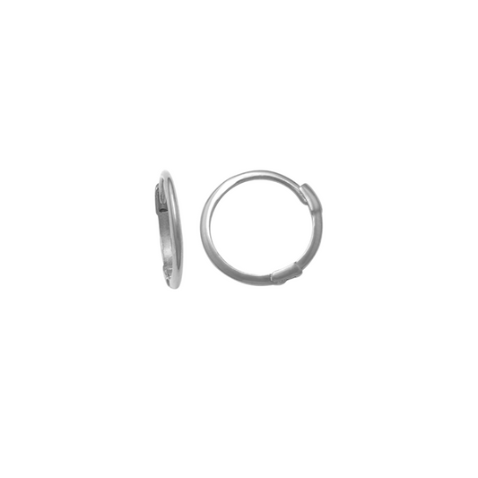 9k WG Round Polsihed Huggie Earrings 9mm Diameter.