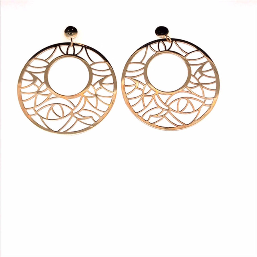9k YG Circle Stud Earrings Meas. 26mm