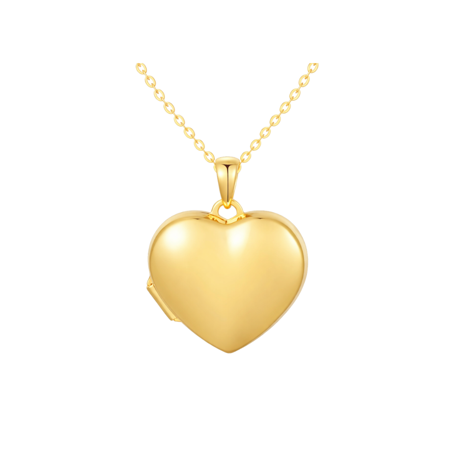 9k YG German Polished Heart Locket 18x17mm