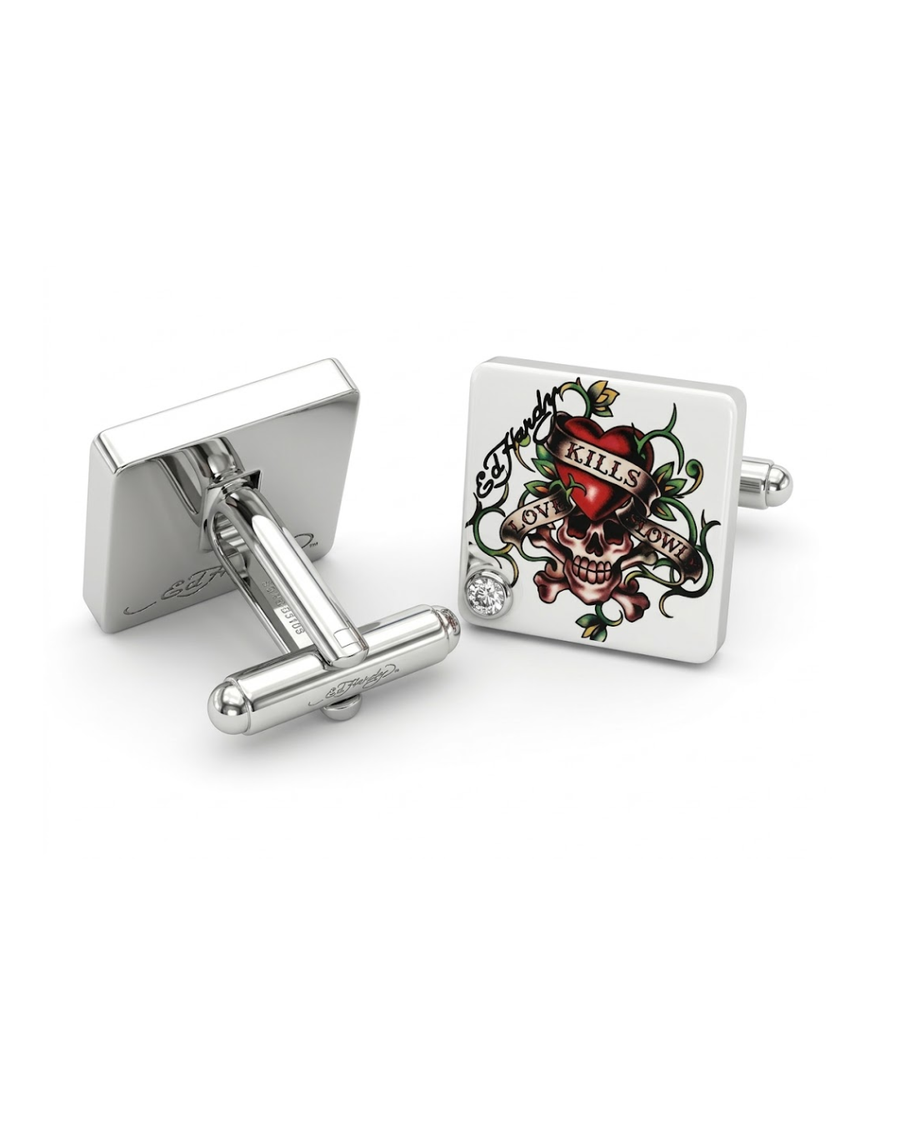 Stainless Steel Ed Hardy Love Kills Slowly Cuff Link. RRP$29.90