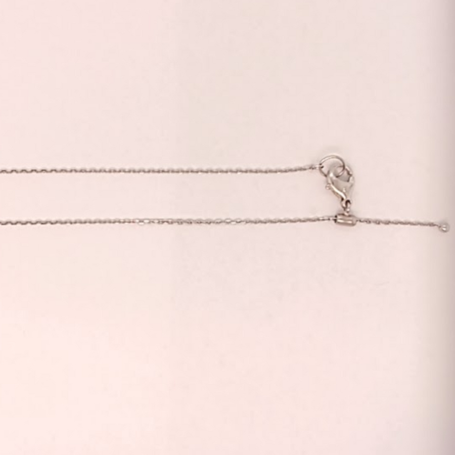Platinum Diamond Cut Oval Link Chain 0.9mm wide 50cm Adjustable. Approx 2.41g