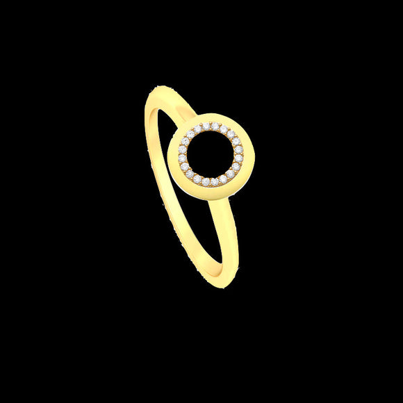 9k YG Diamond Circle Dress Ring 16D=0.05ct