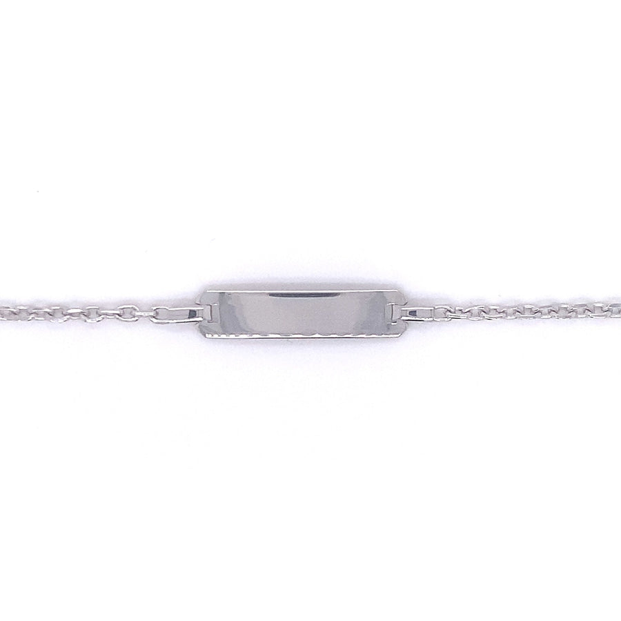 18k WG Italian Solid Oval Link ID Bracelet 2.0mm wide 17cm. O-Ring at 15cm Approx 3.9g
