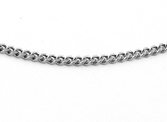 9k WG Italian Solid Curb Chain 1mm wide 45cm. 10 pack includes 3x42cm, 4x45cm, 3x50cm