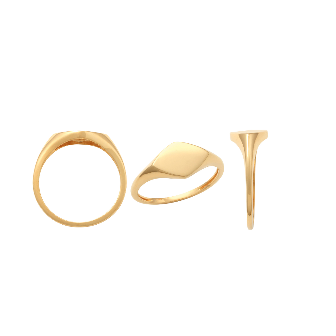 9k YG Signet Ring (7.6mm x 12mm)