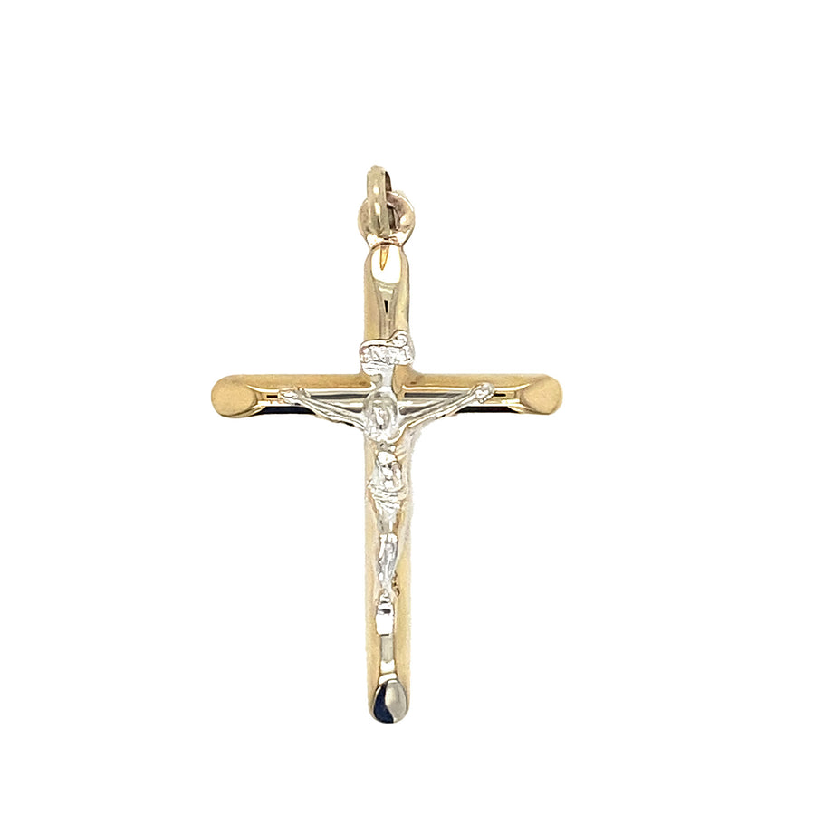 18k 2T Italian Crucifixion Pendant.  30 x 22mm