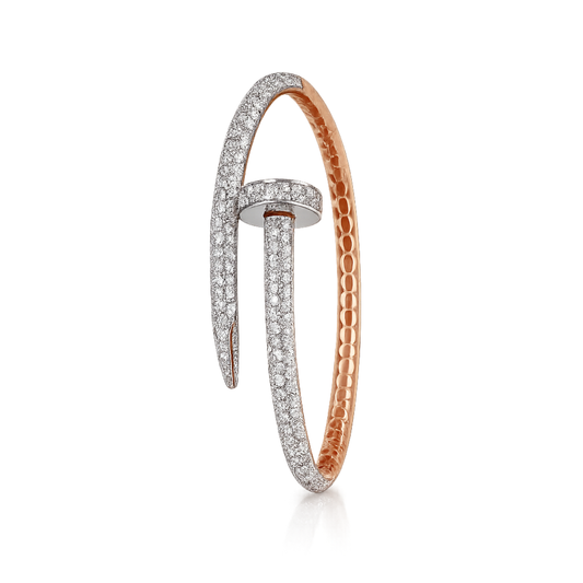 2.81ct Diamond Hinged Nail Bangle (54x47mm)
