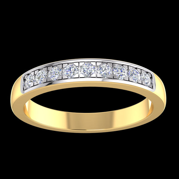 9k 2T Diamond Ring 9D=0.18ct