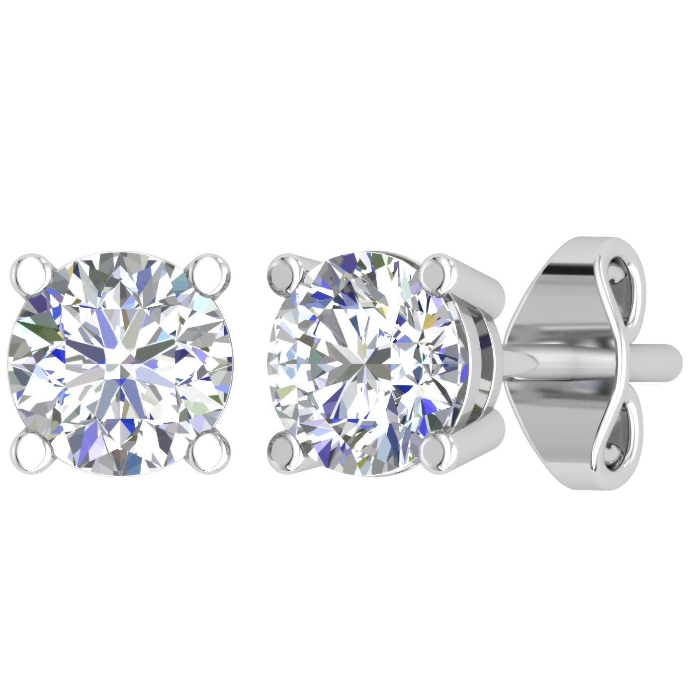 Lab Diamond Stud Earrings (2D=1ct)