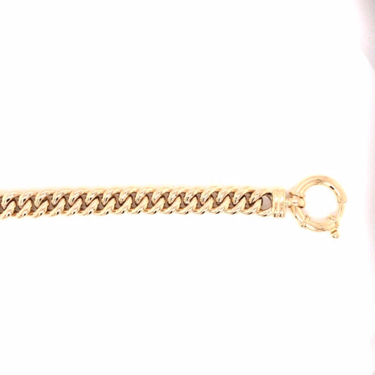 9k YG Hollow Curb Chain 8.5mm wide 50cm . with Bolt-Ring Approx 32.6g