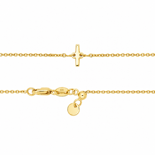 9k YG Letter I Trace Chain (1.1mm)
