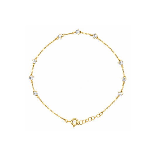 9k YG Pendant Oval Link Bracelet (19cm)