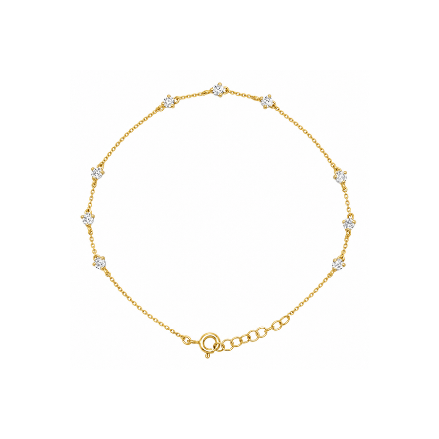 9k YG Pendant Oval Link Bracelet (19cm)