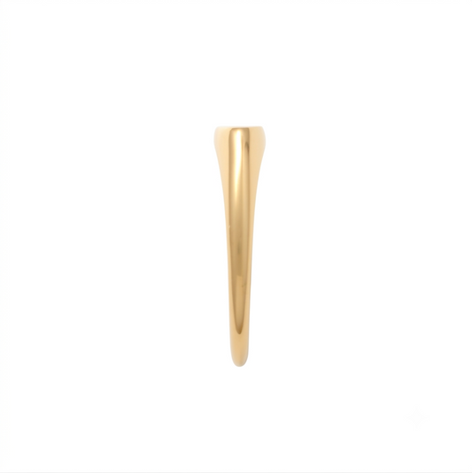 9k YG Oval Signet Ring 4.3mm x 12.7mm. Size M