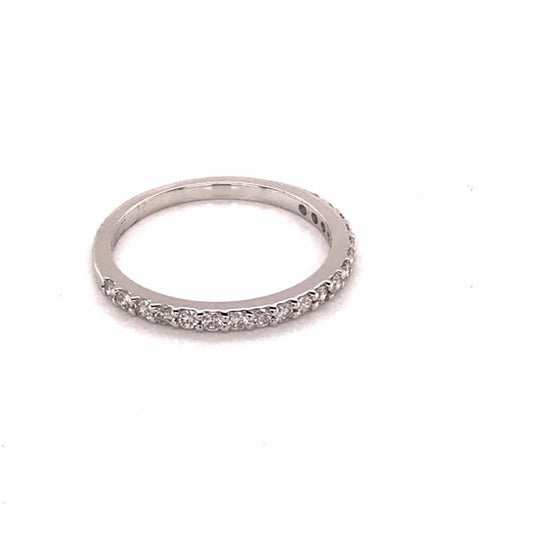 9k WG Wedding Band set with ..19D=0.36ct..Size M1/2