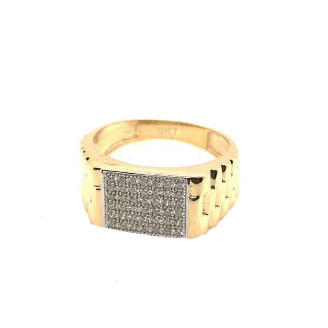 9k 2T Dia Gents Dress Ring