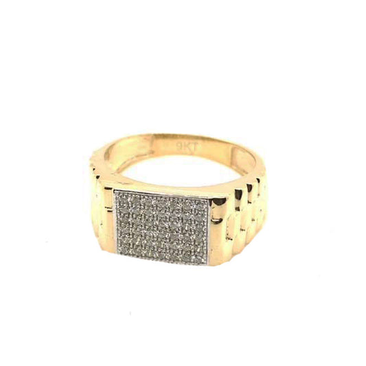 9k 2T Dia Gents Dress Ring