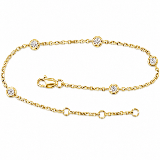 YG Solid Oval Link Diamond Chain