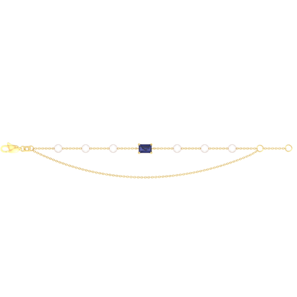 FWP & Sapphire Bracelet (6x4mm)
