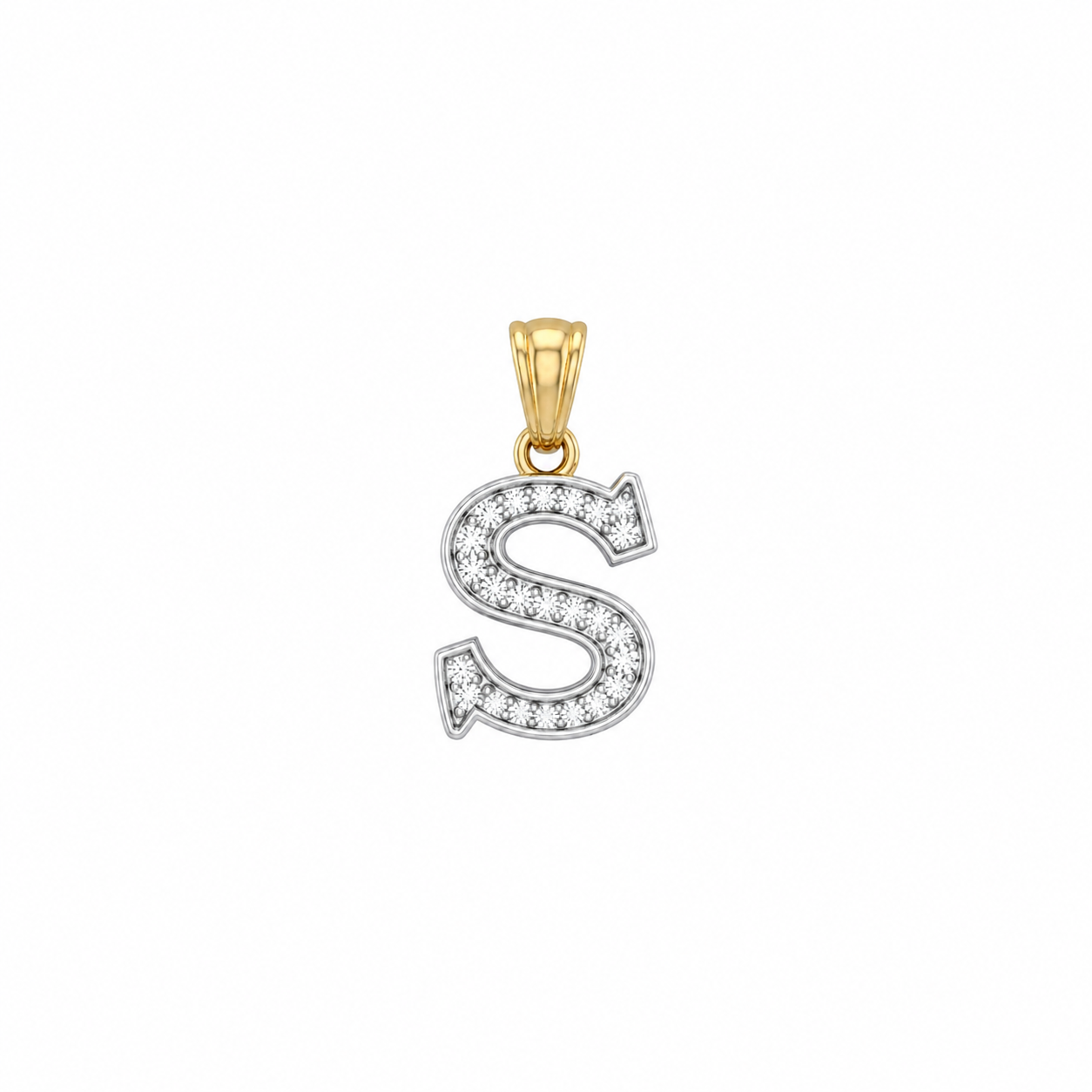 Diamond Block Letter Pendant S (4D = 0.065ct 10mm)
