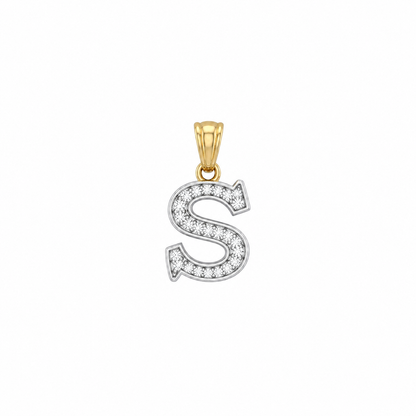Diamond Block Letter Pendant S (4D = 0.065ct 10mm)